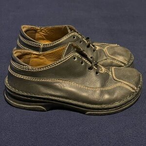 Footprints by Birkenstock Black Leather Lace Up Oxfords Women's Size 37 240
